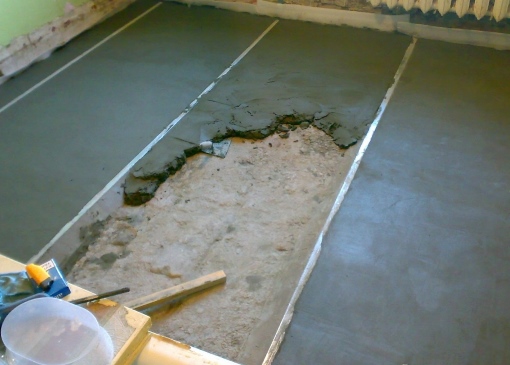 Стяжка из бетона под теплые полы.